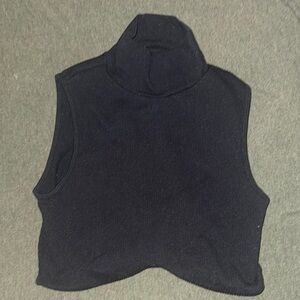 Black Sleeveless Turtleneck Top